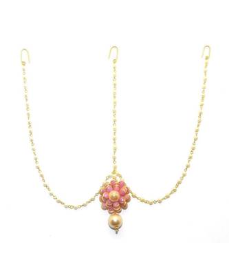 Pink Gold Plated Maang Tikka 1