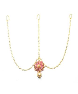Pink Gold Plated Maang Tikka 2