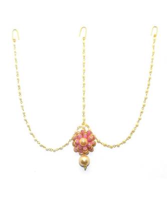 Pink Gold Plated Maang Tikka 3