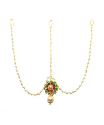 Multicolor Gold Plated Maang Tikka 1