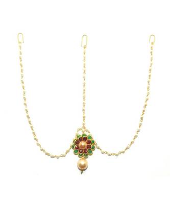 Multicolor Gold Plated Maang Tikka 2