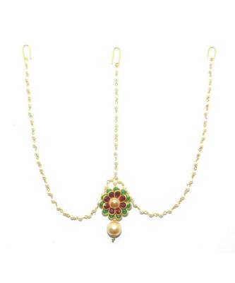 Multicolor Gold Plated Maang Tikka 3
