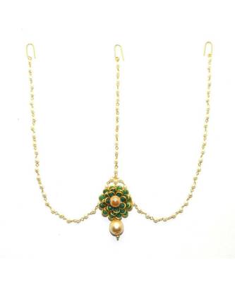 Green Gold Plated Maang Tikka 2