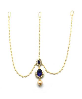 Blue Gold Plated Maang Tikka 3