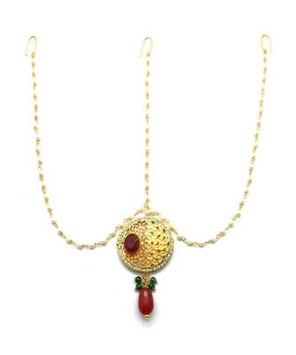 Multicolor Gold Plated Maang Tikka 1