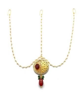 Multicolor Gold Plated Maang Tikka 2