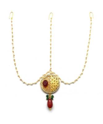 Multicolor Gold Plated Maang Tikka 3