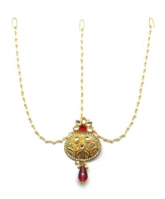 Red Gold Plated Maang Tikka 2