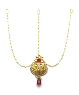 Red Gold Plated Maang Tikka 3