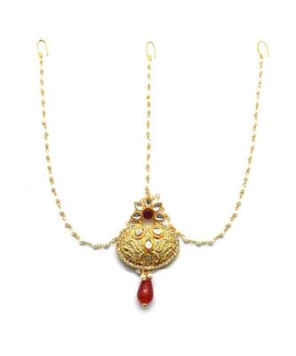 Red Gold Plated Maang Tikka 2
