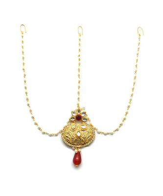 Red Gold Plated Maang Tikka 3