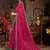 Pink printed georgette saree with blouse