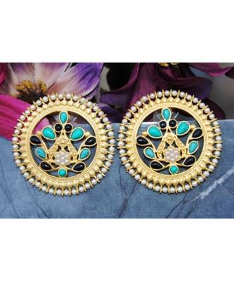 Black and Blue Onyx Stud Earrings 1