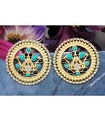 Black and Blue Onyx Stud Earrings