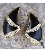 Diamond Embeded Black Stud Earrings