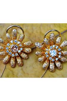 Floral American Diamond Stud Earrings