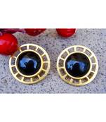 Matte Gold Wheel Stud with Black Onyx