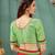 Red printed chiffon saree with blouse