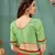 Red printed chiffon saree with blouse