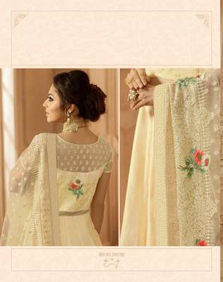 Yellow embroidered pure taffeta salwar 2