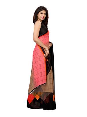 Pink Printed Georgette Saree With Blouse 3