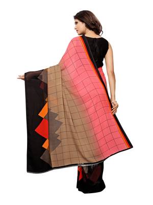 Pink Printed Georgette Saree With Blouse 4