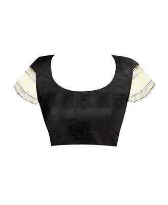 Black Woven Art Silk Saree With Blouse 4