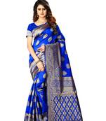 Royal Blue Woven Art Silk Saree With Blouse