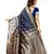 Navy Blue Woven Art Silk Saree With Blouse