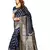 Navy Blue Woven Art Silk Saree With Blouse