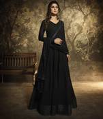 Black Embroidered Faux Georgette Salwar