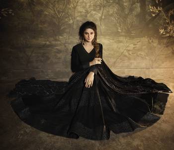 Black Embroidered Faux Georgette Salwar 2