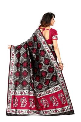 Black Woven Banarasi Saree With Blouse 2