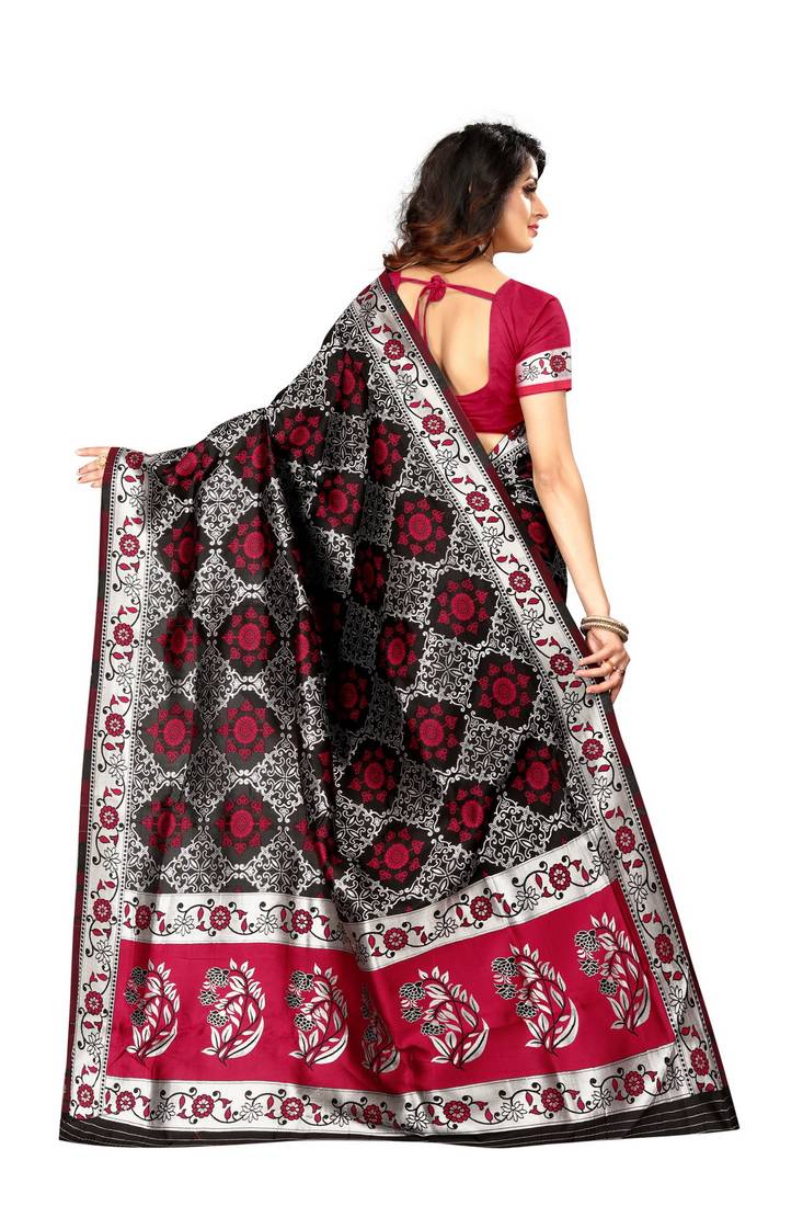 Black Woven Banarasi Saree With Blouse