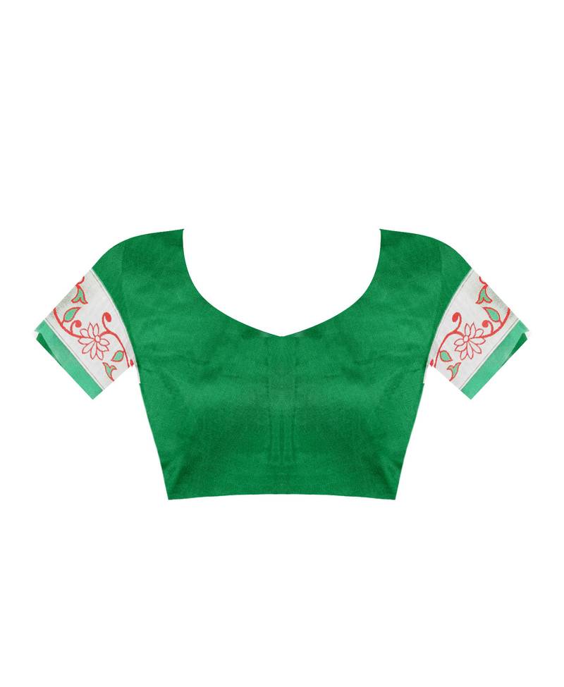 Red Woven Art Silk Saree With Blouse