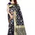 Navy Blue Woven Art Silk Saree With Blouse