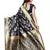 Navy Blue Woven Art Silk Saree With Blouse