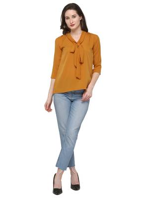 Yellow plain crepe tops 1