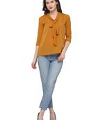 Yellow plain crepe tops