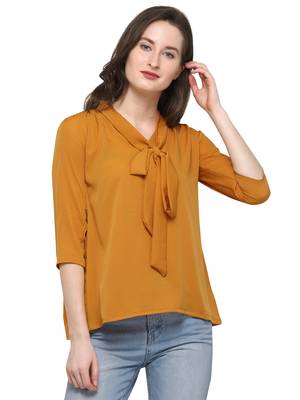 Yellow plain crepe tops 2