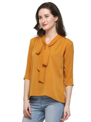 Yellow plain crepe tops 3