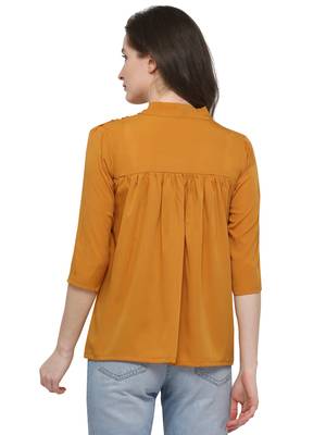 Yellow plain crepe tops 4