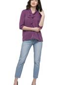 Purple plain crepe tops