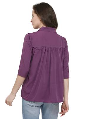Purple plain crepe tops 4