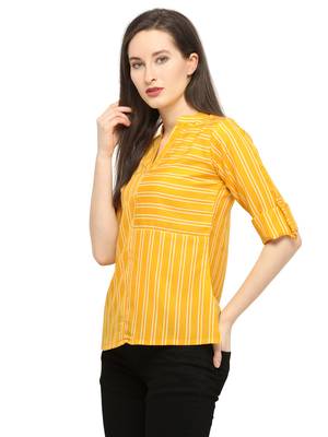 Yellow printed crepe tops 3