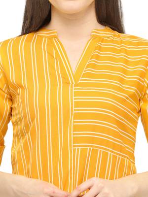 Yellow printed crepe tops 5