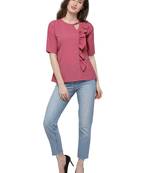 Pink plain crepe tops