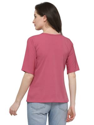 Pink plain crepe tops 4