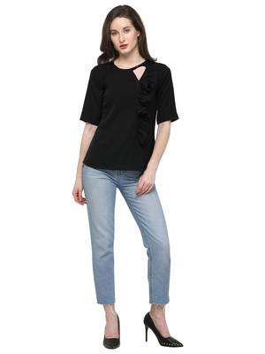 Black plain crepe tops 1