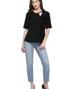 Black plain crepe tops